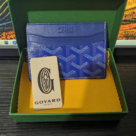 goyard card holder navy blue|Goyard card holder retail price.